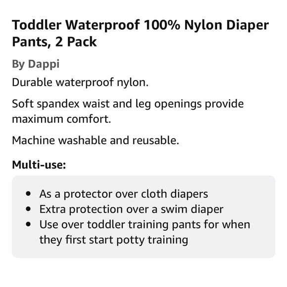 Nylon Waterproof Diaper Pants - Picture 3 of 3